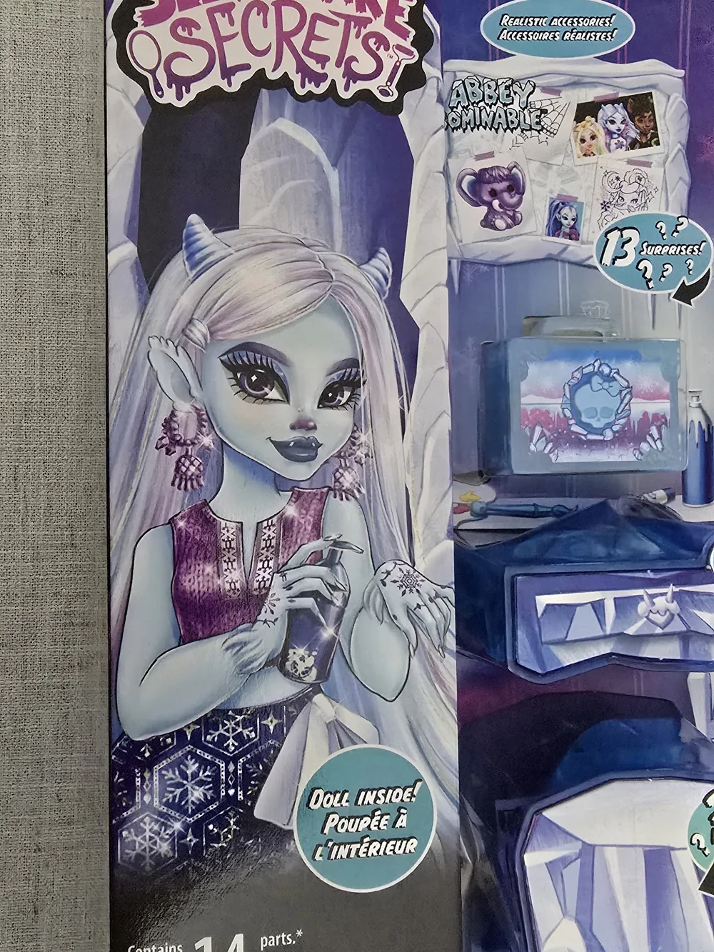 Monster High Self-Scare Secrets Abbey Bominable Fashion Doll with 13 Accessories